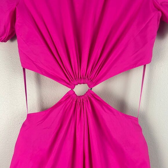 STAUD Calypso O-Ring Cutout Midi Dress Bougainvillea Pink - Picture 4 of 9